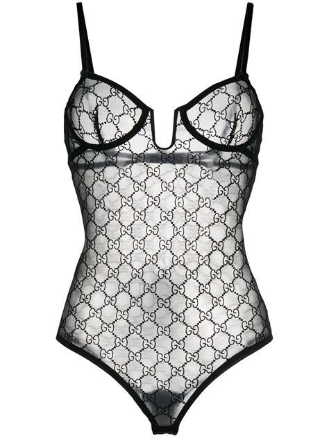 gucci underwear women's set|Gucci tulle bodysuit.